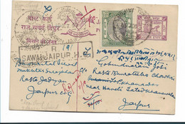 IST054 / JAIPUR - Ausgabe 1932-47, Postage Maharadscha Sawai Man Singh II Auf Entire Sonnenwagen + Sonnenstempel, Einsch - Jaipur
