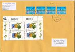 Österreich Brief Wien TGST 2022 4-er Block Weinregion Ruster Ausbruch DAC Wein Storch + 4x WIPA 2008 Wien Stadt - Storia Postale