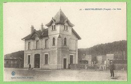 F1418  CPA  BROUVELIEURES (Vosges) La Gare -  Wagons  +++++  Ed. Guerre-Briot Bruyères - Brouvelieures