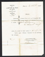 Hman - Doc De La Justice De Paix De Héron 1914 Vers Moha - Decrees & Laws