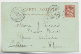 FRANCE BLANC 10C N° 116 CARTE A NUAGE CHENONCEAUX CAMP DU RUCHARD 1901 INDRE ET LOIRE - 1900-02 Mouchon