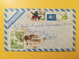 1976 BUSTA COVER RACCOMANDATA REGISTERED ARGENTINA BOLLO AIRMAIL OVERPRINTED FAUNA OBLITERE' BUENOS AIRES FOR ITALY - Covers & Documents