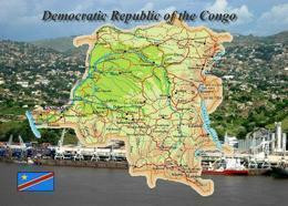 Congo Kinshasa Country Map New Postcard * Carte Geographique * Landkarte - Autres & Non Classés