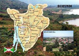 Burundi Country Map New Postcard * Carte Geographique * Landkarte - Burundi