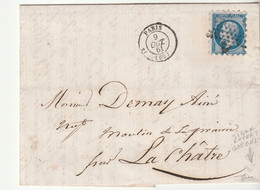 Lettre Avec Napoléon N°14 En Piquage Susse, Paris, 1861 - 1853-1860 Napoleon III