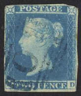 GB Sc# 4 SG# 14 (Plate 3) Used (1844 Blue Cancel?) 1841 2p Queen Victoria - Used Stamps