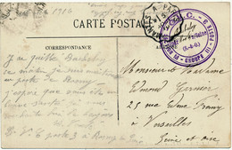 MANTES SUR SEINE - Cachet Militaire G.V.C., Poste 3, Sur CPA, WW1 - Mantes La Jolie