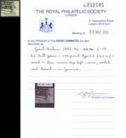 GB Sc# O28 SG# O62 Used (RPSL Certificate) 1883-1886 6p Ovpt GOVT PARCELS - Officials