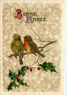 Bonne Année * Cpa Illustrateur Gaufrée Embossed * Oiseaux * Nouvel An - Nouvel An