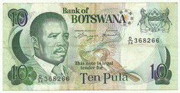 Botswana - 10 Pula - ND (1992) - Pick 12 - Serie D/34 - Sign. 6a - President Q. K. J. Masire - Botswana