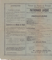 BOURGES MAISON DU PEUPLE PATRONNAGE LAIQUE ANNEE 1908 AFFICHETTE PROGRAMME FORMAT A4 - Unclassified