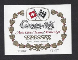 Etiquette De Vin Epesses  -  Cross Wy  -  Auto Cross Team Mattenhof (Suisse  -  Thème Automoblile - Courses De Voitures