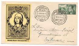 Carta   Con Matasellos Commemorativo De Medallas Y Monedas Madrid De 1951 Y Matasellos De Marruecos - 1951-60 Briefe U. Dokumente