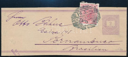 1898.máj.10. 2kr Díjjegyes Címszalag Ausztriába Felhasználva 5kr Osztrák Bélyeggel Nyomtatványként "REICHENBERG" - Perna - Autres & Non Classés