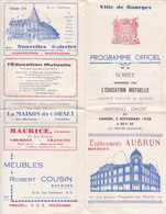 BOURGES PROGRAMME OFFICIEL SOIREE DE L EDUCATION MUTUELLE ANNEE 1938 2 P PUBLICITE AUBRUN COUSIN CORDONNERIE CRIQUEBEC - Unclassified