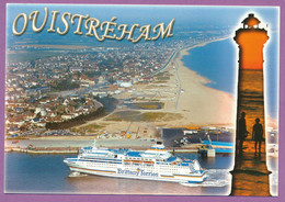 OUISTREHAM - Vue Générale Aérienne, Au Premier Plan Le "NORMANDIE" De La Compagnie Brittany Ferries - Ouistreham