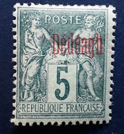 DEDEAGH 1893 , Type SAGE Surchargé Yvert No 1 , 5 C Vert Neuf * MH,  Très Frais, TB - Neufs