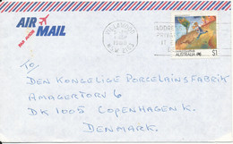 Australia Air Mail Cover Sent To Denmark Villawood 1-9-1988 Single Franked - Storia Postale