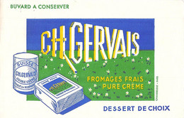 VIEUX PAPIERS BUVARD 18 X 21 CM CHARLES GERVAIS SUISSE CARRE FRAIS FROMAGES CREME - Food