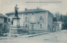 CPA 84  MONTEUX  STATUE ST GENS AVENUE DE LA GARE - Monteux