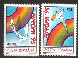 Roumanie Romania 1995 N° 4244 / 5 ** Europa, Paix, Liberté, Ailes, Oiseau, Colombe, Arc-en-ciel Ombre Emission Conjointe - Ongebruikt