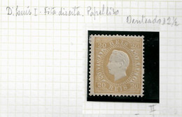 PORTUGAL STAMP - 1870/76 D. LUIS I - 20 R Md#39a P.LISO Perf:12½ MH (LPT1#57) - Neufs