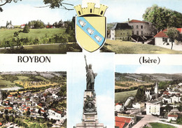 38 - ISÈRE - ROYBON - CPSM - Multivues - Blason - Photo Couleur Combier - Roybon