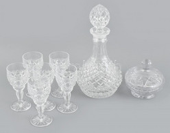 Kristály Boros Készlet (jelzett: Bohemia Crystal 24% PbO) ólomkristály, Bonbonierrel, Szép állapotban. M: 12-30 Cm - Verre & Cristal