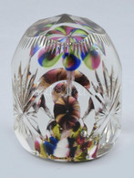 Cseh Csiszolt, Virágos Levélnehezék, Hibátlan, M: 8 Cm - Verre & Cristal