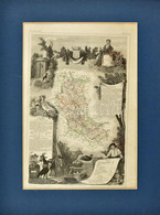 Cca 1850 Départment Du Loire (Franciaország) Megye Térképe, Atlas National Illustre, 42x28 Cm. Paszpartuban/ Cca 1850 Ma - Non Classés