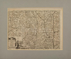 1714 Carte Du Gouvernement De Lyonnois. Pierre Vander A. A. Színezett Rézmetszet Paszpartuban / Engraving In Paspartu 29 - Non Classés