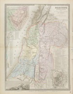 1862 E. Andriveau-Goujon: Palestine Ancienne Et Moderne. Palesztina. Antik és Modern. Nagyméretű Térképe Acélmetszet. La - Non Classés