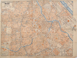 Cca 1900 Bécs Térképe. Hajtva. / Map Of Vienna Folded 57x44 Cm - Non Classés