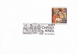 2000, Österreich, "Weihnachten - Hochaltarbild St. Martin/Ludesch", SST. 4411 Christkindl 24.12. 2000  UZ 5 - Quadri