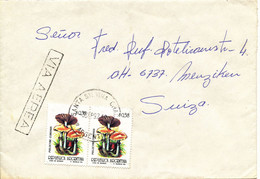 Argentina Cover Sent Air Mail To Switzerland 3-10-1992 Topic Stamps Mushrooms - Covers & Documents