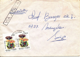 Argentina Cover Sent Air Mail To Switzerland 14-11-1992 Topic Stamps Mushrooms - Cartas