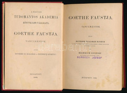Boyesen, Hjalmar Hjorth - Heinrich Gusztáv: Goethe Faustja. Tanulmányok. Bp., 1888, MTA Könyvkiadó-vállalata, XVIII+(2)+ - Non Classés