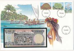 Fidzsi-szigetek 1987. 1$ Borítékban, Alkalmi Bélyeggel és Bélyegzéssel T:I  Fiji 1987. 1 Dollar In Envelope With Stamps  - Non Classés