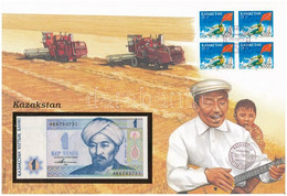 Kazahsztán 1993. 1T Felbélyegzett Borítékban, Bélyegzéssel T:I Kazakhstan 1993. 1 Tenge In Envelope With Stamp And Cance - Non Classés