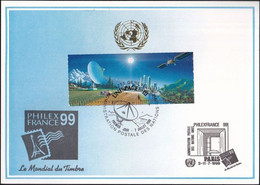 UNO GENF 1999 Mi-Nr. 300 Blaue Karte - Blue Card  Mit Erinnerungsstempel PARIS - Covers & Documents