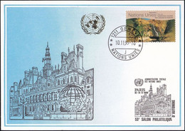 UNO GENF 1999 Mi-Nr. 305 Blaue Karte - Blue Card  Mit Erinnerungsstempel PARIS - Briefe U. Dokumente