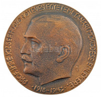 1943. "Prof. Imre József Huszonötéves Egyetemi Tanári Működése Emlékére 1918-1943" Egyoldalas Bronz Emlékérem. Szign.:A. - Non Classés