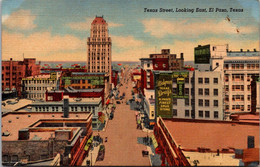 Texas El Paso Texas Street Looking East Curteich - El Paso