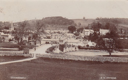 Crickhowell (Wales) UK, View Of Village, Man On Bridge, Christmas Greetings On Back, C1900s Vintage Real Photo Postcard - Municipios Desconocidos