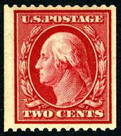 US #386 Mint Lightly  Hinged 2c Washington Coil From 1910 - Unused Stamps