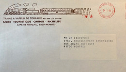 Enveloppe Avec Flamme RICHELIEU  Trains à Vapeur  De Touraine - Unclassified