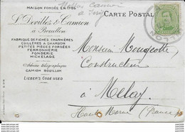 BOUILLON ..-- TRES RARE . 1919 . CACHET DE FORTUNE 1919 Vers MELAY . Voir Verso . A VOIR . - Bouillon