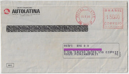 Brazil 1991 Autolatina Commercial Folder Sent From São Paulo To Florianópolis Meter Stamp Francotyp Cc - Cartas