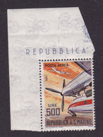 1965 San Marino Saint Marin 500 LIRE AEREO Serie MNH** - Luftpost