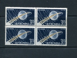 Romania 1958 Block Of 4 MNH Sputnik  13539 - Ongebruikt